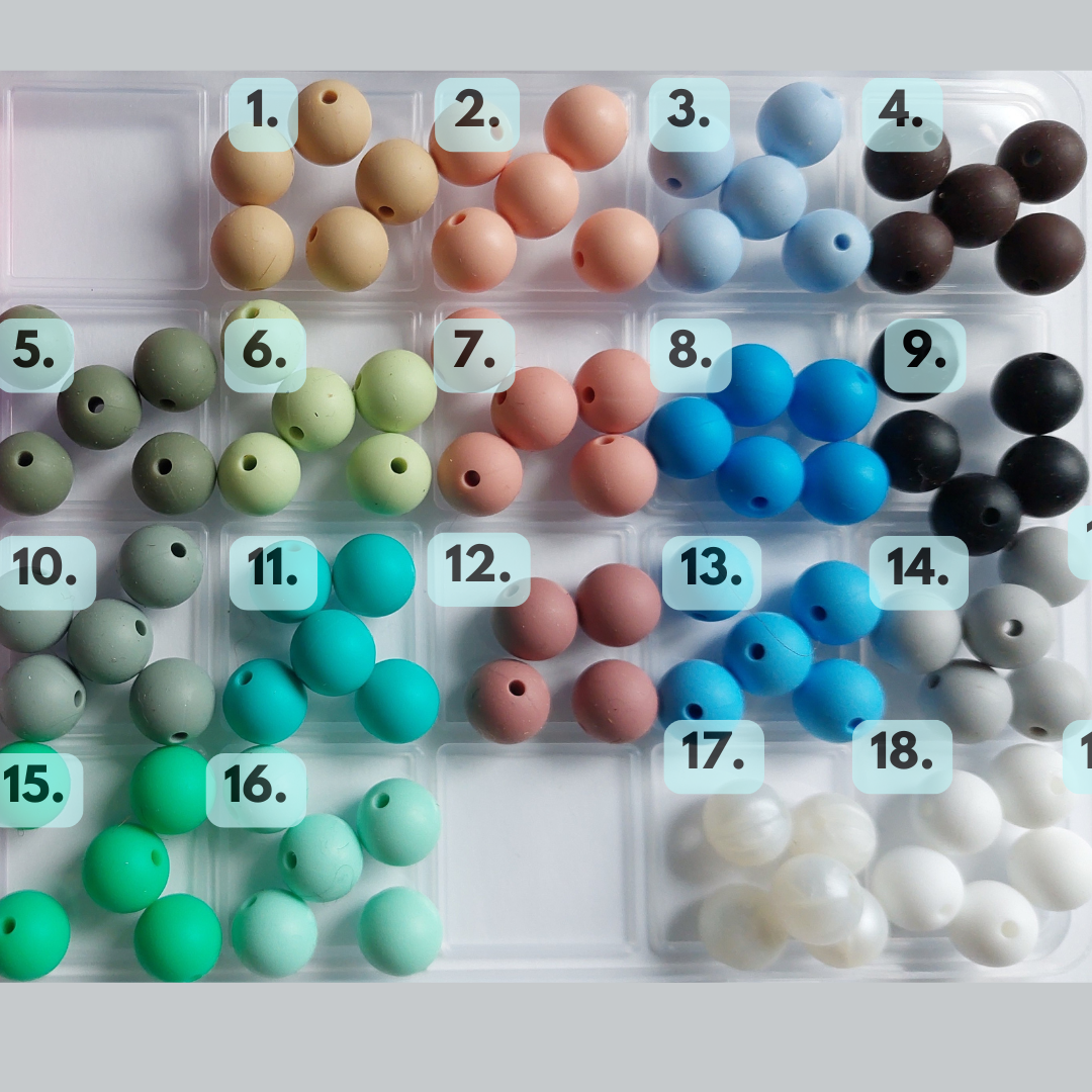 10 st mix Silikonpärlor 12 mm - 2