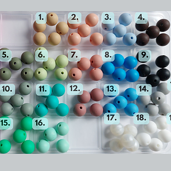 10 st mix Silikonpärlor 12 mm