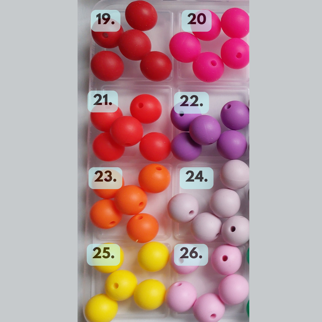 10 st mix Silikonpärlor 12 mm - 3