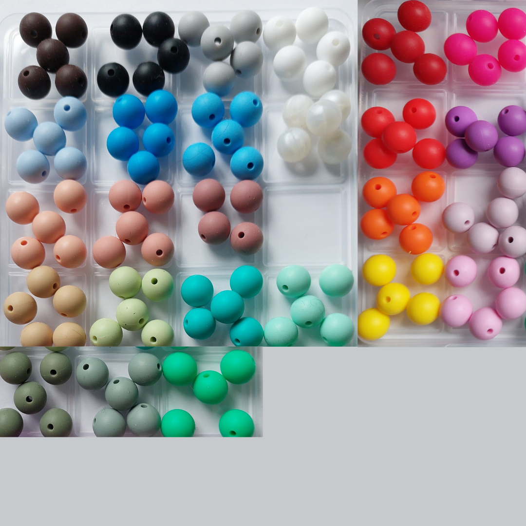 10 st mix Silikonpärlor 12 mm