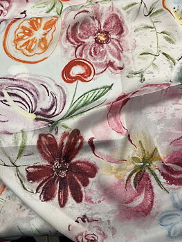 Viskos scarf -  Rosa/vit blomsteräng