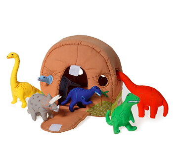 Dinosauriebo med sex dinosaurier