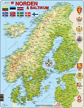 Pussel - Norden & Baltikum med flaggor