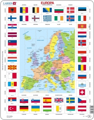Pussel - Europakarta med flaggor