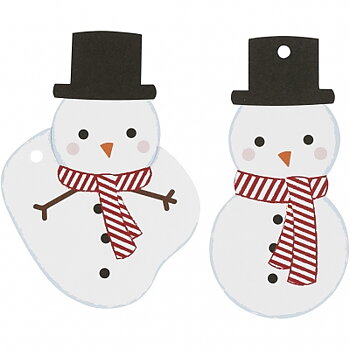 Presentetiketter, snögubbar