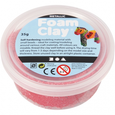 Foam Clay® , röd, metallic, 35 g/ 1 burk