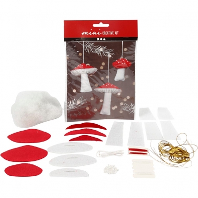Mini DIY Kit, svamp, H: 6,5+8+10 cm, 1 set