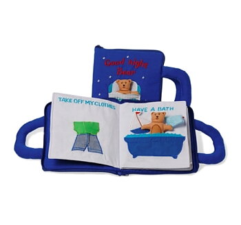 Goodnight book, blue with text