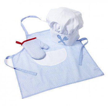 Kökskläder - Förkläde och kockmössa Blå