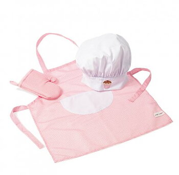 Kökskläder Förkläde och mössa rosa