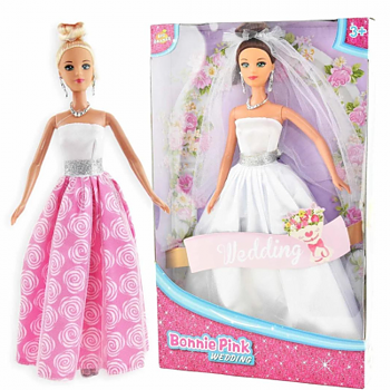 Docka med brudklänning