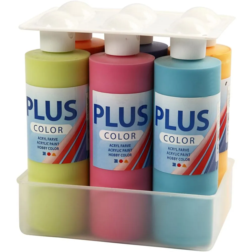 Plus Color hobbyfärg  6x60ml - 6