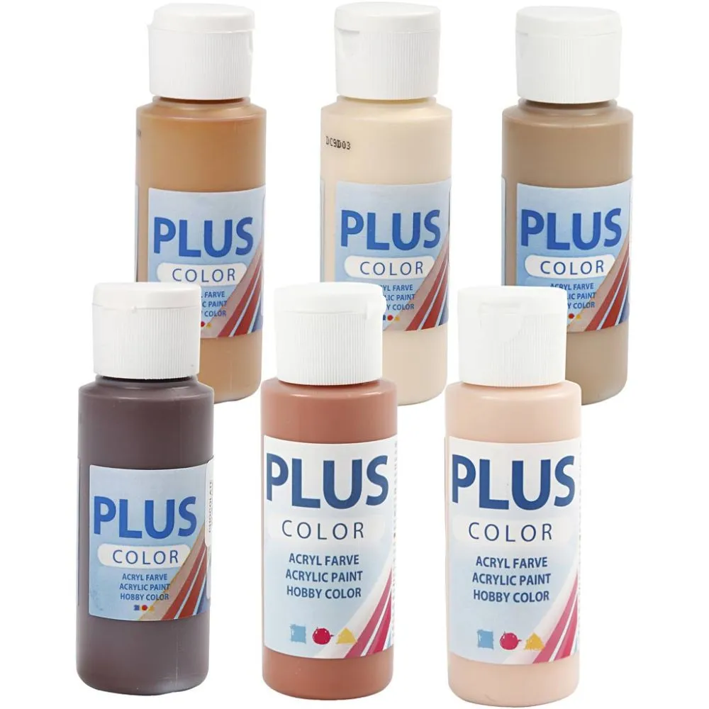 Plus Color hobbyfärg  6x60ml - 3