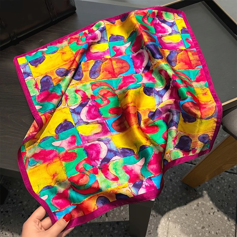Sidenscarf färgglad 53 cm