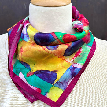 Sidenscarf färgglad 53 cm