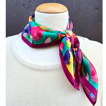 Sidenscarf färgglad 53 cm