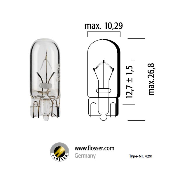 Glödlampa 5W T10 W2,1x9,5D