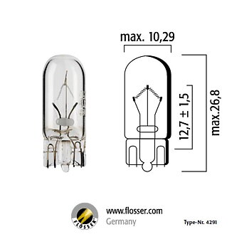 Glödlampa 5W T10 W2,1x9,5D