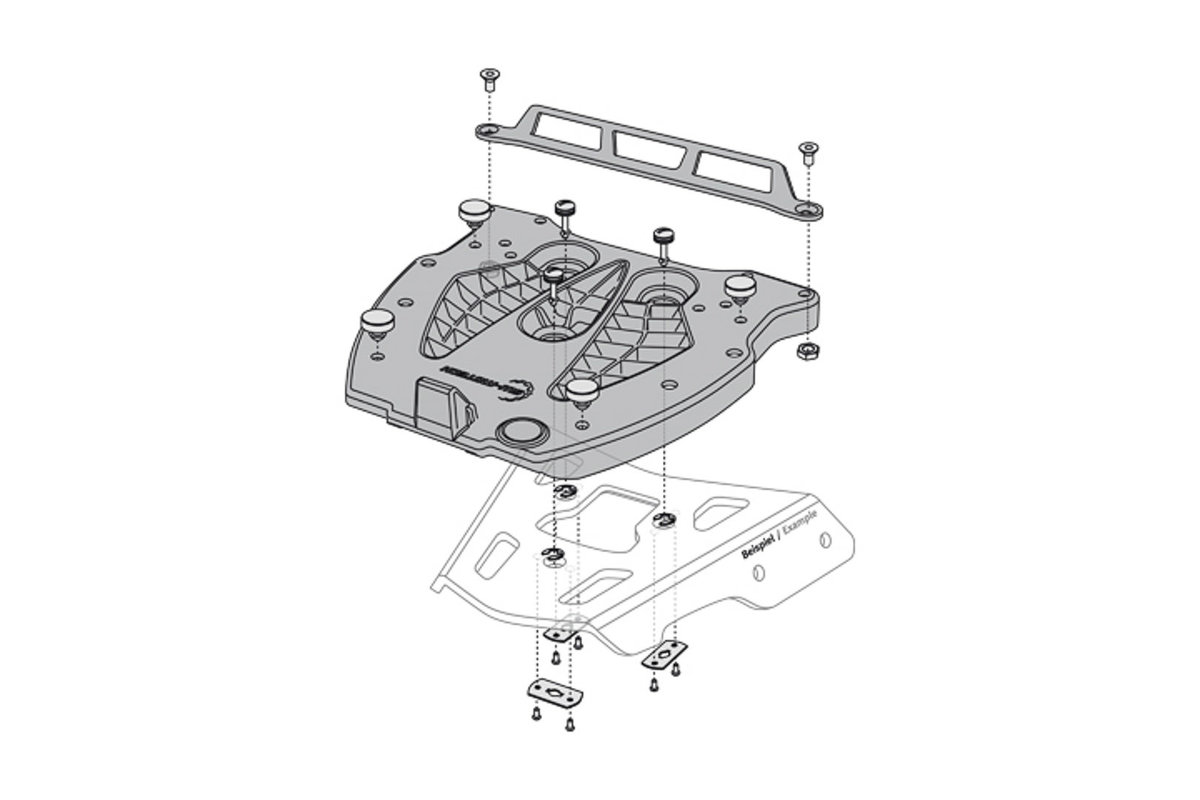 Alu-Rack adapterplatta for Givi/Kappa topcase  - 2
