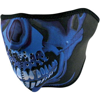 Zan Headgear halvmask Blue Chrome Skull