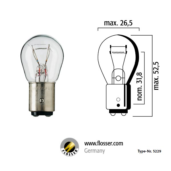 Glödlampa 21/5W BAY15D