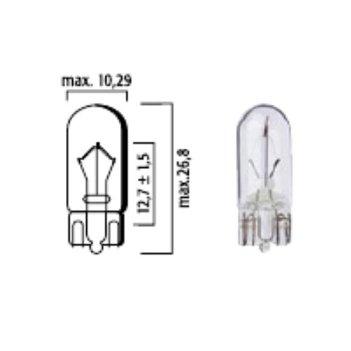 Glödlampa instrument 2W T10