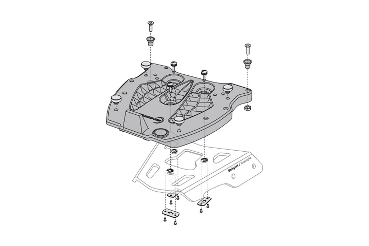 Alu-Rack adapterplatta for Givi/Kappa topcase  - 2