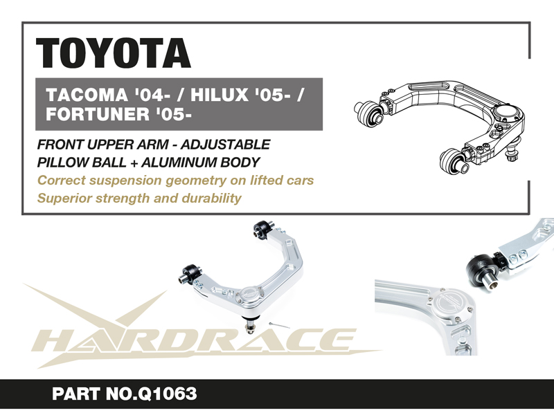 TOYOTA TACOMA '04-/ HILUX '05-/ FORTUNER '05-Justerbar  Främre Övre Bärarm - ALUMINUM BODY (Länklager) 2 St/Sats
