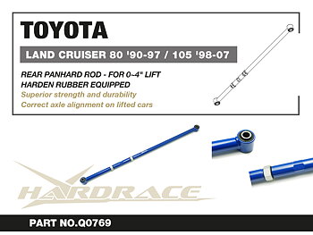 TOYOTA LAND CRUISER 80 '90-97/ 105 '98-07/ LX450 '95-97
REAR PANHARD ROD - FOR 0~4" LIFT
(HARDEN RUBBER) - 1PCS/SET