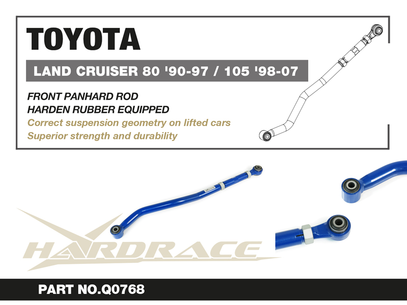 TOYOTA LAND CRUISER 80 '90-97/ 105 '98-07 LHD
Främre PANHARD ROD
(Hårdare Gummi) - 1 St/Sats