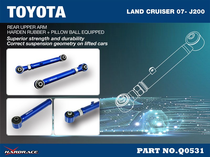 TOYOTA LAND CRUISER '07-
Bakre Övre Bärarm - LIFT 0~4 INCHES
(Hårdare Gummi) - 2 St/Sats
FOR NON-AHC MODELS