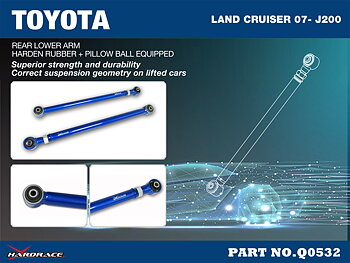 TOYOTA LAND CRUISER/ LEXUS LX '07- 
REAR LOWER ARM - LIFT 0~4 INCHES
(HARDEN RUBBER) - 2PCS/SET