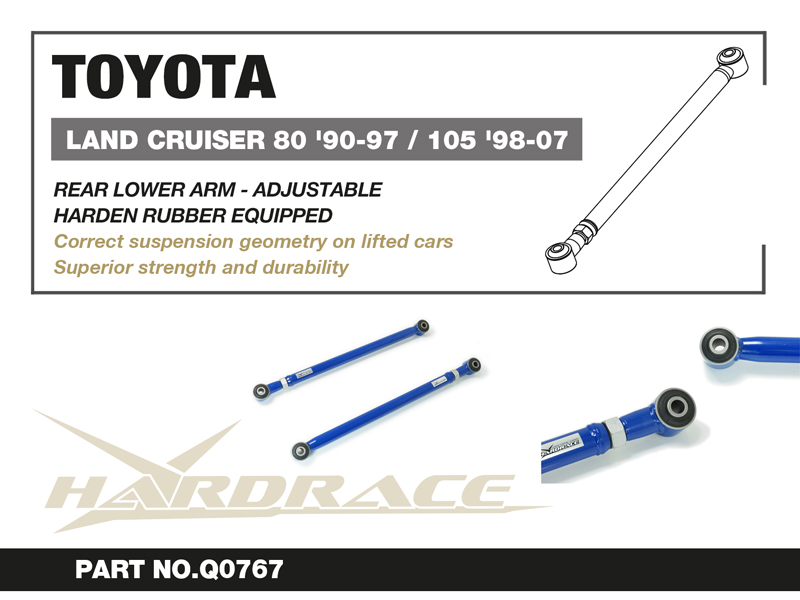 TOYOTA LAND CRUISER 80 '90-97/ 105 '98-07
REAR LOWER ARM
(HARDEN RUBBER) - 2PCS/SET