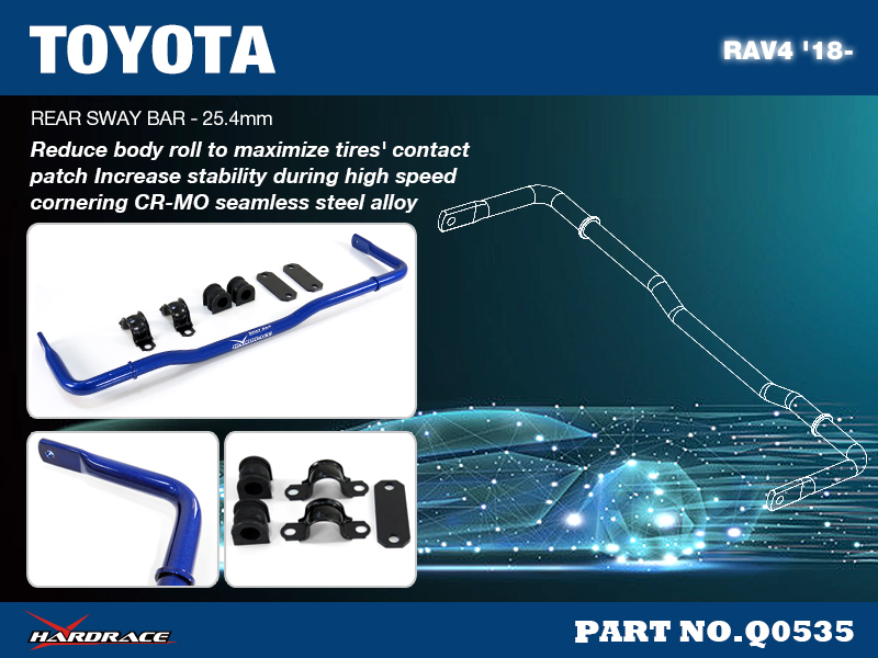 TOYOTA RAV4 '18-
REAR SWAY BAR, 25.4MM - 7PCS/SET