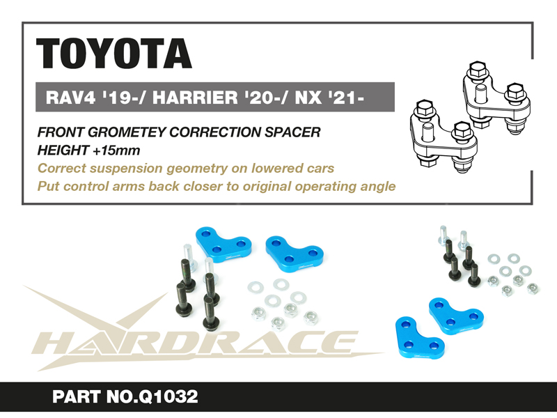 TOYOTA RAV4 '19-/HARRIER '20-/LEXUS NX '21- Främre GEOMETRY CORRECTION SPACER - 2 St/Sats 15mm CORRECTION