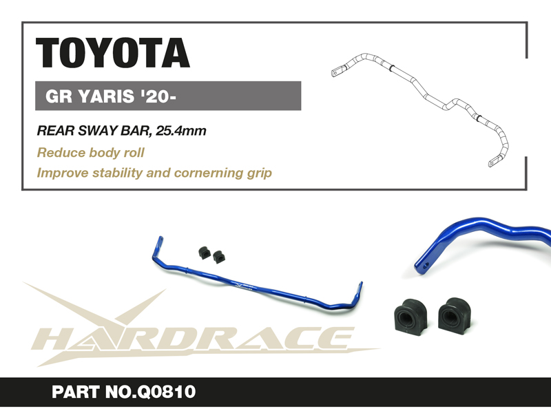 TOYOTA GR YARIS GXPA16 '20-
REAR SWAY BAR, 25.4mm - 3PCS/SET