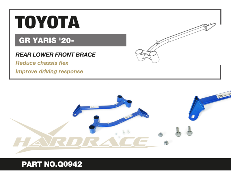 TOYOTA GR YARIS '20- REAR LOWER - FRONT BRACE - 2PCS/SET