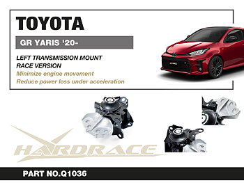 TOYOTA GR YARIS '20- GXPA16 MT TRANS. Fäste - LEFT, RACE VER. (Hårdare Gummi) - 1 St/Sats