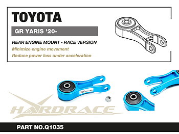 TOYOTA GR YARIS '20- GXPA16 Bakre Motorfäste - RACE VER. (Hårdare Gummi) - 1 St/Sats
