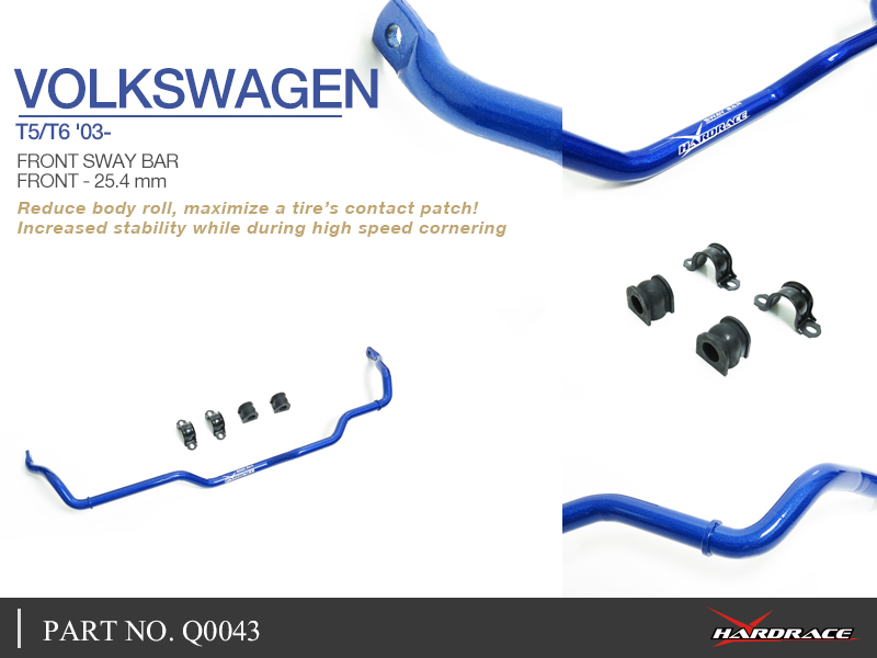 VW TRANSPORTER T5/T6 '03- 
FRONT SWAY BAR - 25.4MM - 5PCS/SET