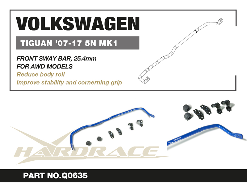 VW TIGUAN '07-16
FRONT SWAY BAR 25.4mm  V2.
7PCS/SET