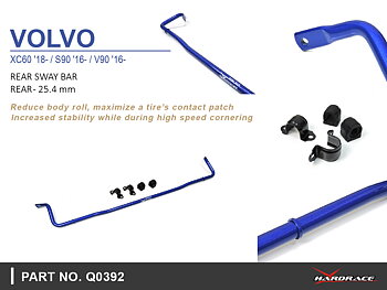 VOLVO XC60 '18-/ S90 '16-/ V90 '16-/S60 '18-/V60 '18-
REAR SWAY BAR 25.4MM - 5PCS/SET