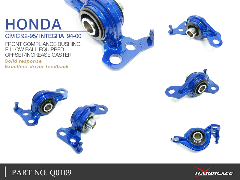 HONDA CIVIC 92-95/ INTEGRA '94-00 
FRONT COMPLIANCE BUSHING
(PILLOW BALL) OFFSET/INCREASE CASTER - 2PCS/SET