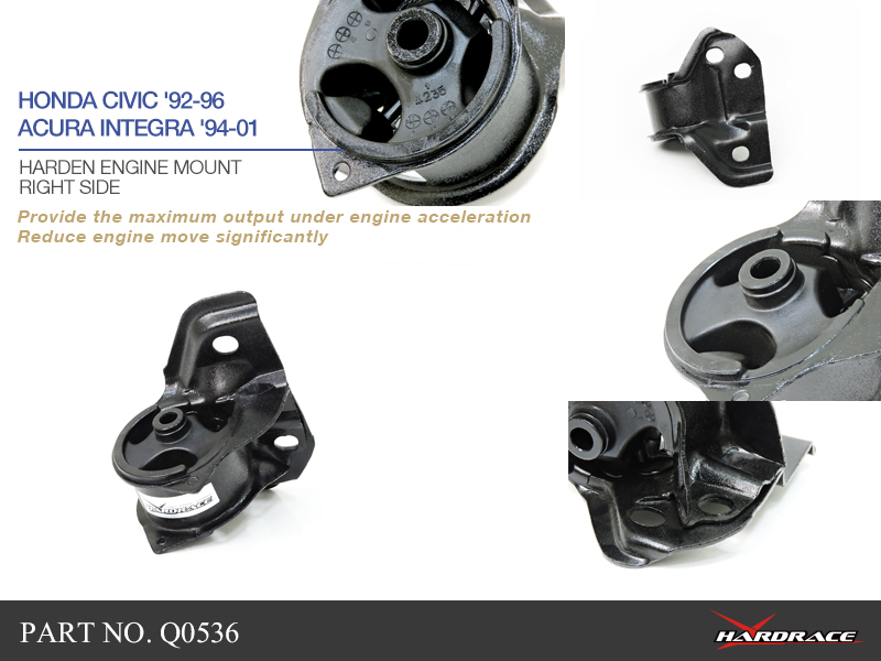 HONDA CIVIC '92-96 /ACURA INTEGRA '94-01
RIGHT SIDE ENGINE MOUNT, MT
(HARDEN RUBBER) - 1PCS/SET
