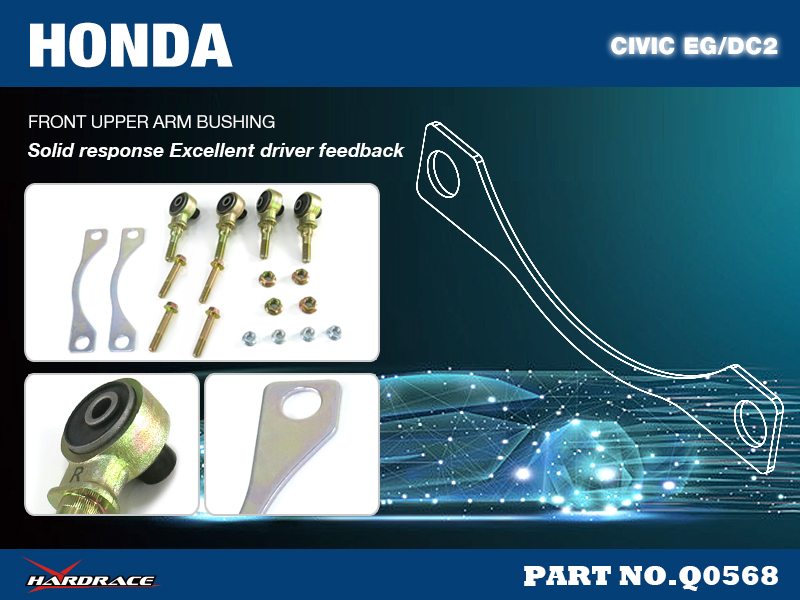 HONDA CIVIC EG/DC2 
FRONT UPPER ARM BUSHING-OFFSET FUNCTION
(HARDEN RUBBER) - 18PCS/SET
CAMBER-0.5°, CASTER+0.5°