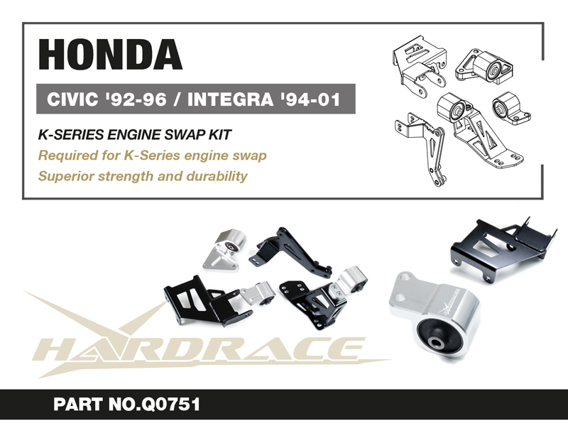 HONDA CIVIC 92-95/INTEGRA 94-01 K-SERIES ENGINE SWAP KIT - 5PCS/SET