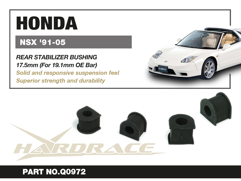 NSX-T '02-05/ NSX TYPE-S '97-05
Bakre Stab.  Bussning, 17.5mm (FOR 19.1mm OE BAR)
2 St/Sats