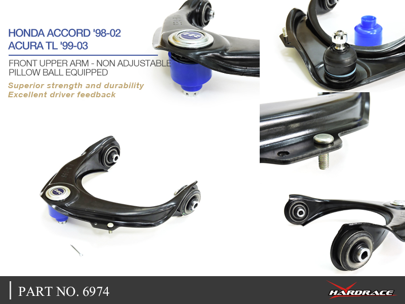 HONDA ACCORD '98-02/ ACURA TL '99-03
FRONT UPPER ARM - NON ADJUSTABLE
(PILLOW BALL)OE STYLE - 2PCS/SET