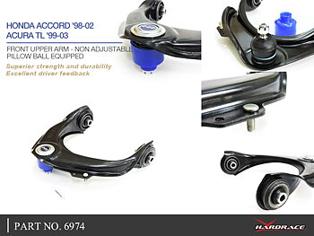 HONDA ACCORD '98-02/ ACURA TL '99-03
FRONT UPPER ARM - NON ADJUSTABLE
(PILLOW BALL)OE STYLE - 2PCS/SET