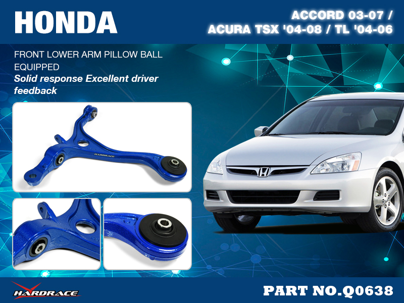 HONDA ACCORD 03-07/ ACURA TSX '04-08/ TL '04-06
FRONT LOWER ARM - OE STYLE
(PILLOW BALL) - 2PCS/SET